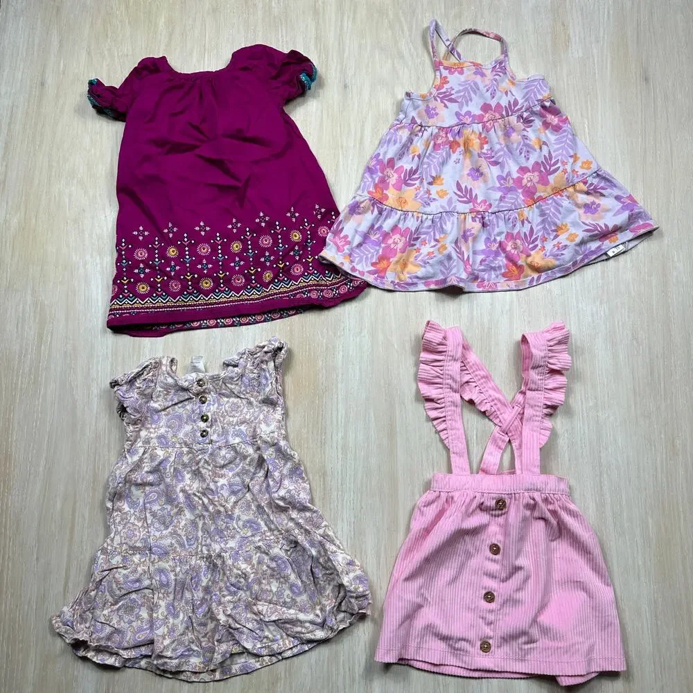 8 Piece Bundle Lot Hanna Andersson Cat & Jack Gymboree  Floral Summer Dress 3T